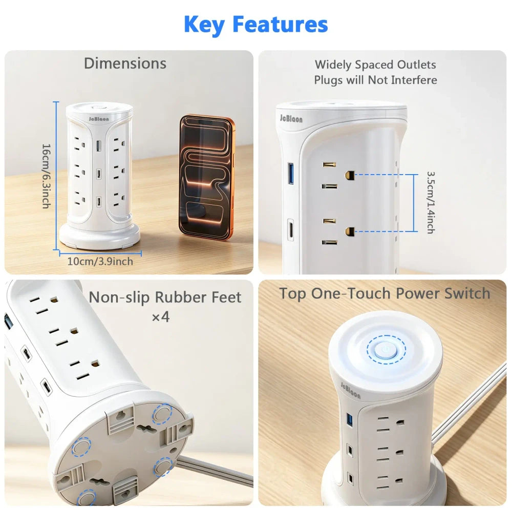 Tower Multi Outlet Power Strip