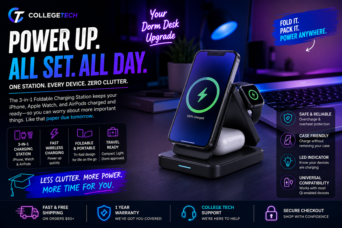 FoldCharge™ 3-in-1 Magnetic Wireless Charger